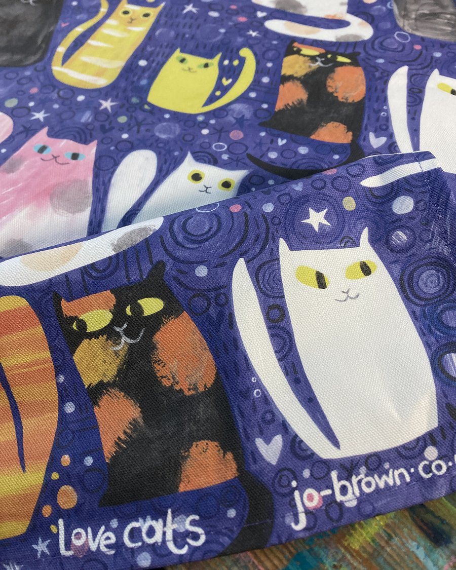 LOVECATS Tea towel by Jo Brown