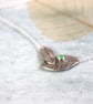Silver Leaf Pendant with Chrysoprase Gem stone - Image 2