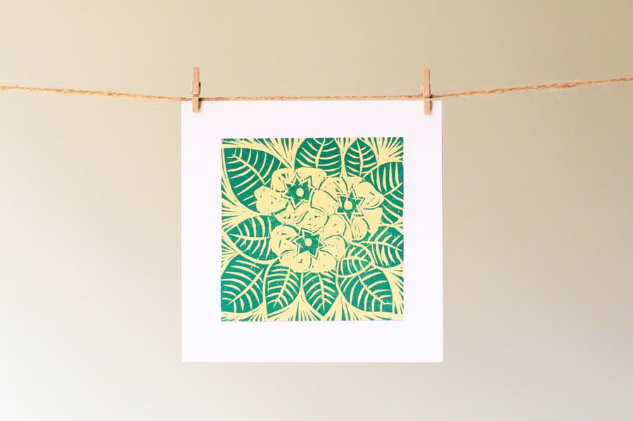 'yellow primrose' greetings card