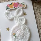 Crochet Rabbit Blank Card - Any Occasion Card - Pretty Card - Charming Keepsake