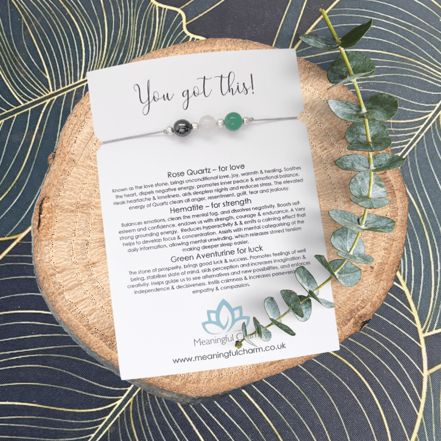 You Got This Bracelet, Strength Gifts, Adjustable, Worry Bracelet, Friend Gifts