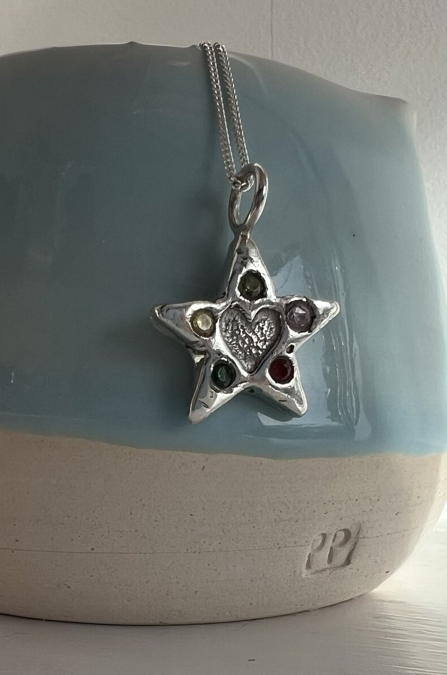 Gem Star - juicy colourful cz set in fine silver