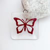 Fused Glass Copper Butterfly Hanging - Handmade Glass Decoration