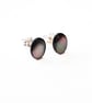 Shell Stud Earrings, Black Lip Mother of Pearl Sterling Silver Studs - Image 2