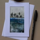 Hand painted turnstones greetings card