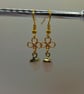 Handmade Dainty Pale Gold Rose Quartz Gemstone Dangle Earrings, Jewellery Gift - Image 3