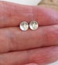 Small silver stud earrings, round studs - Image 6