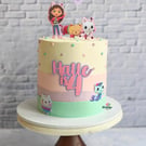 Gabby cake topper, dollhouse cake topper, mercat cake topper, Pandy cake topper