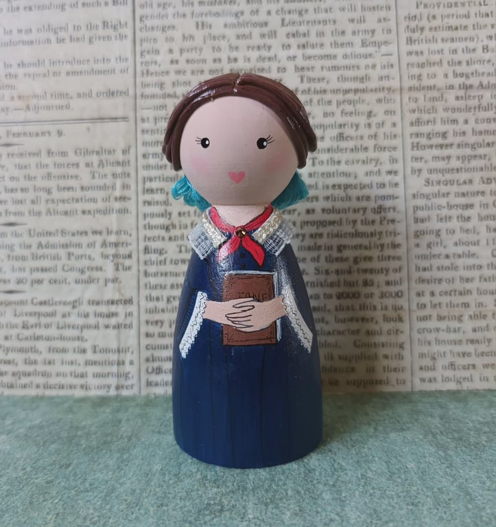 Charlotte Bronte peg doll.