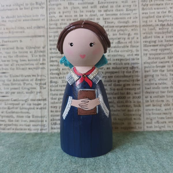 Charlotte Bronte peg doll.