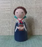 Charlotte Bronte peg doll.