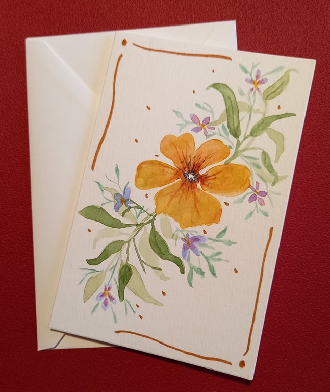 Hand painted floral card.