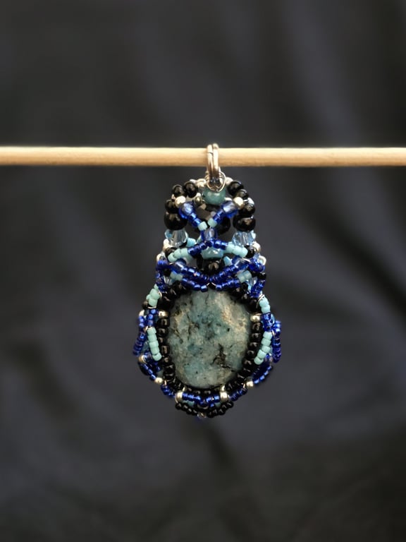 Blue Amazonite Double Sided Pendant