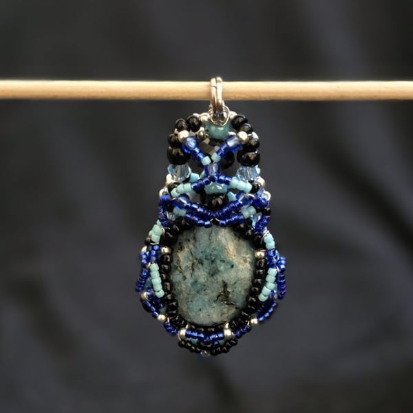 Blue Amazonite Double Sided Pendant