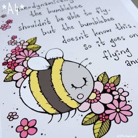 aerodynamic bee - A4 print