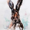 Hare, Original Watercolour Painting.