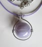 White or Purple Bead Necklace. Copper or Stainless Steel wrapped - Image 3