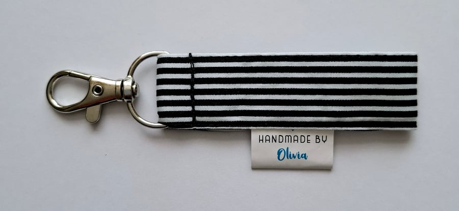 Handmade striped micro keyring 