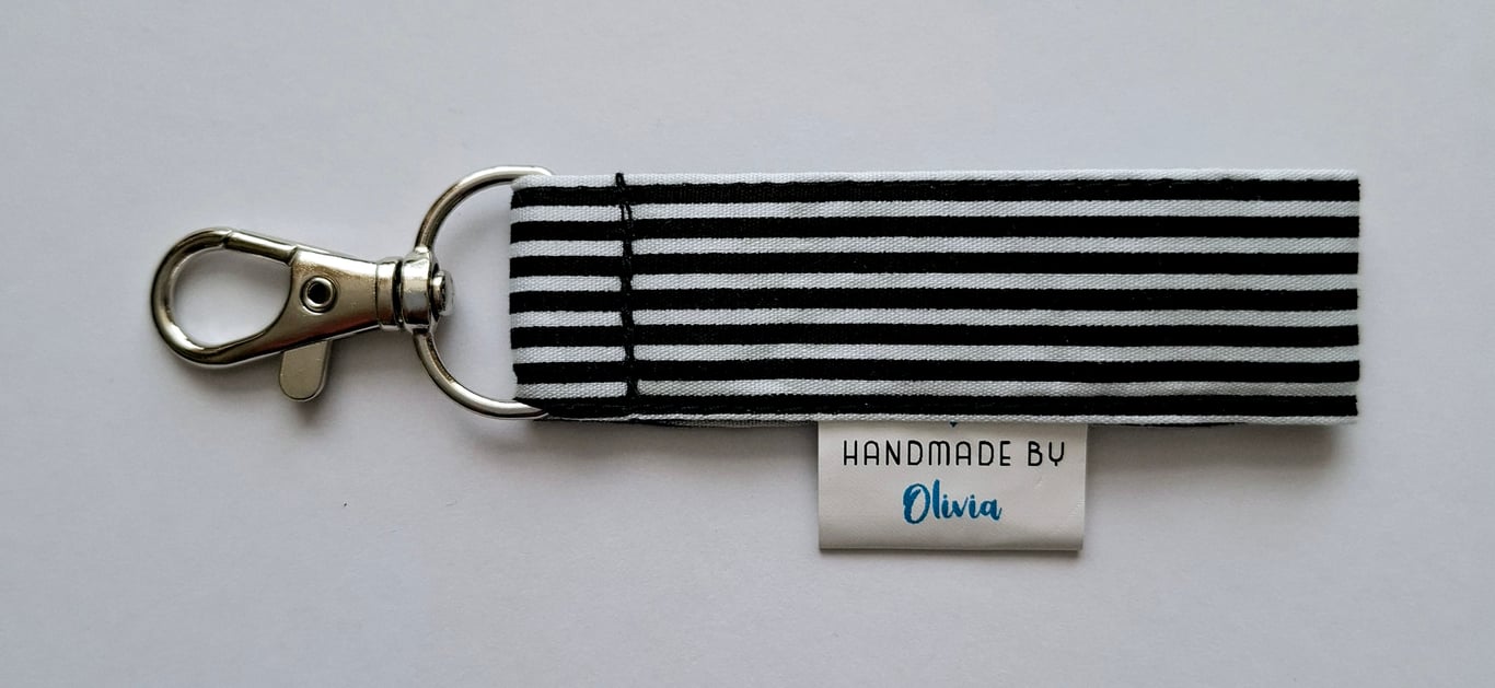 Handmade striped micro keyring 