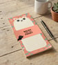 Cat Notepad, Paws for Thought Shopping List Pad, Illustrated DL Notepad for Cat 