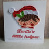 Santa's little helper boy Quilled Christmas card