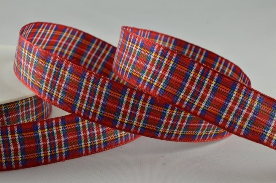 Royal Stewart Red tartan ribbon x 3 metres