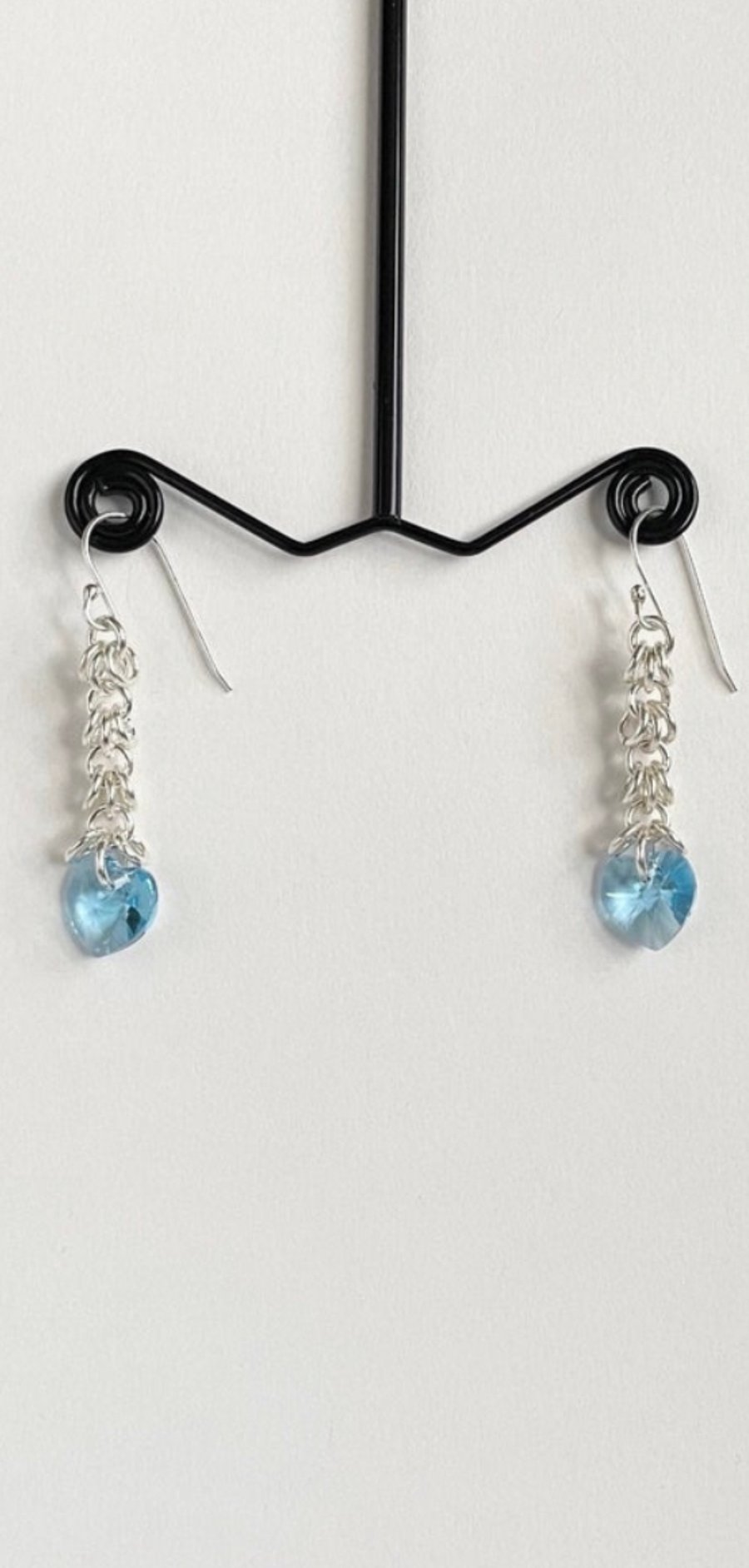 Blue Heart Sterling Silver Earrings