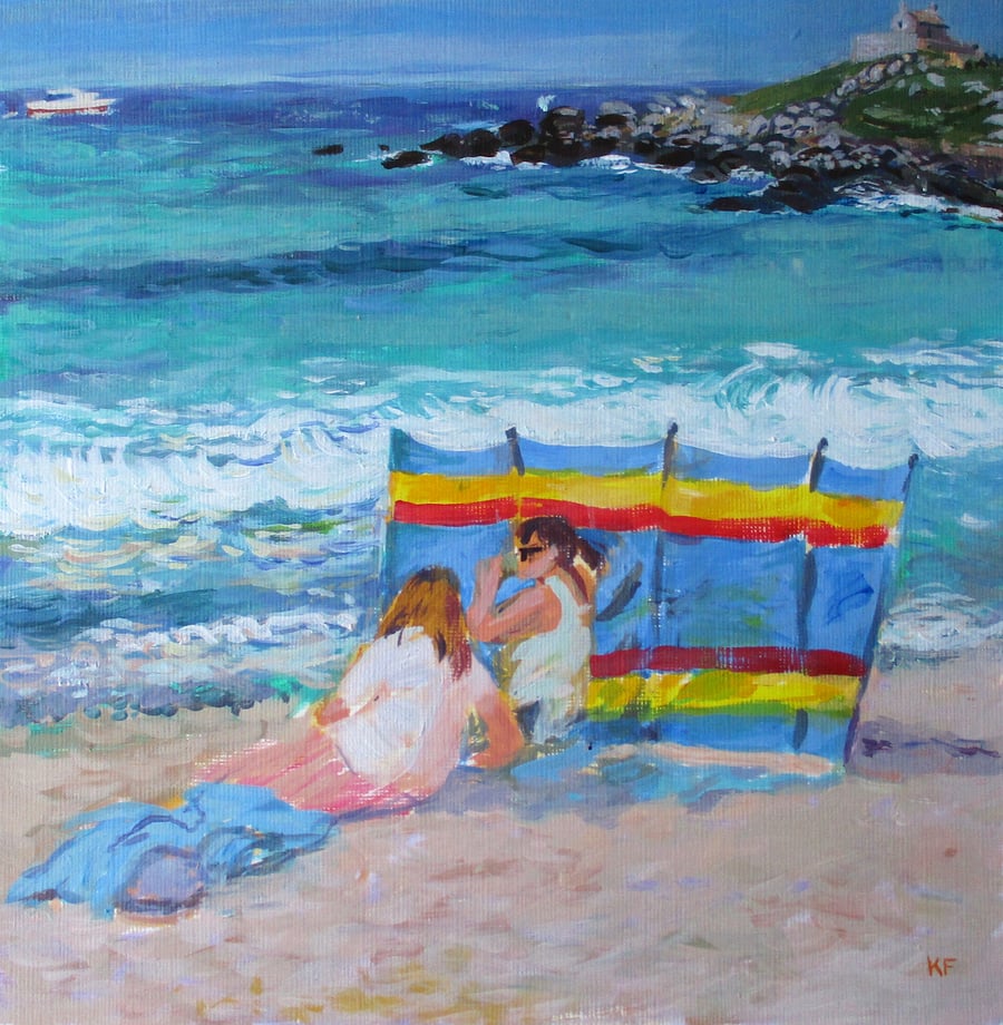 Porthmeor Beach, St Ives - Original Painting in Acrylic on Paper
