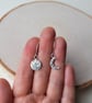 Full Moon and Crescent Moon Hook Earrings, Mismatched, Asymmetric - Image 4