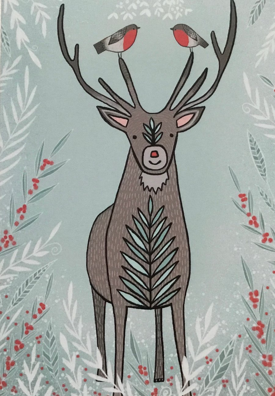 Christmas Rudolf, Blank Christmas Card 