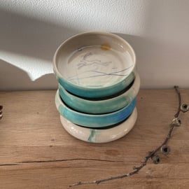 Ceramic handmade Ring dish - Hare mustard moon