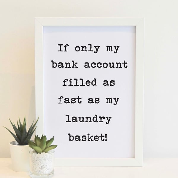 Laundry utility room print - Wall Art. Home Decor. Free delivery