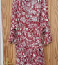 Kimono dressing gown terra cotta white floral bath robe