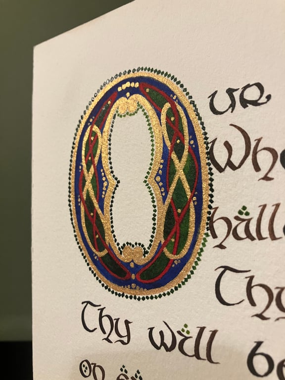 Handwritten illuminated prayer 
