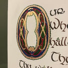 Handwritten illuminated prayer 
