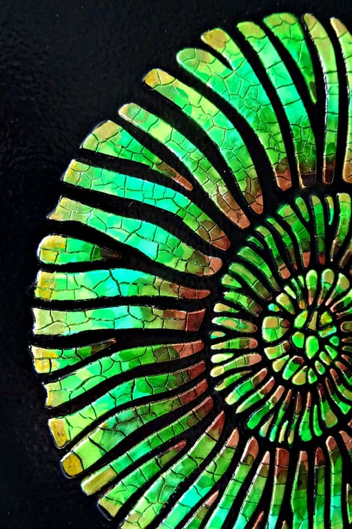 Green Ammonite Painting - Original Art 