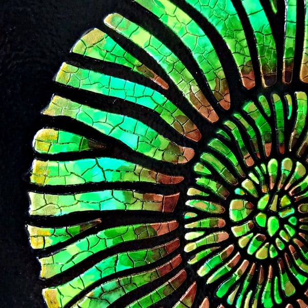 Green Ammonite Painting - Original Art 