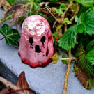 Spooky Cute Mini Ghost Figurines Eco-Resin Glitter Brain Detail Handmade Gothic 