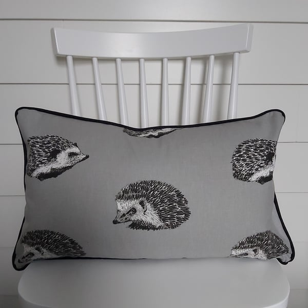 Hedgehogs Cushion Cover with Black Piping