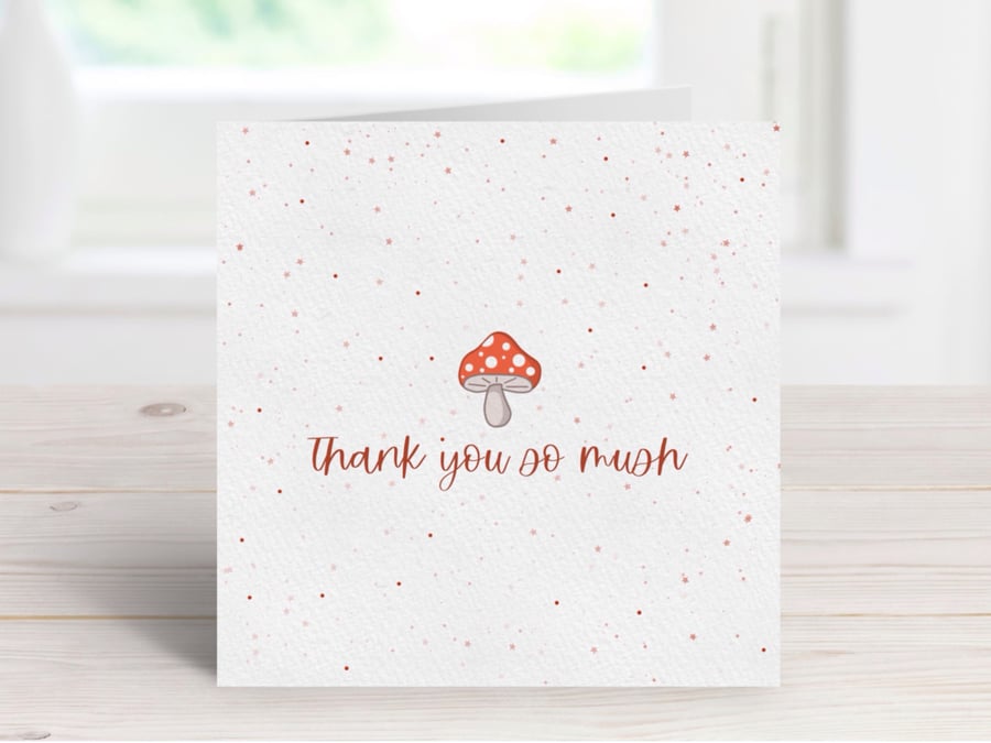 Autumn Themed Thank You Greeting Card, Cute Handmade Pun Card.