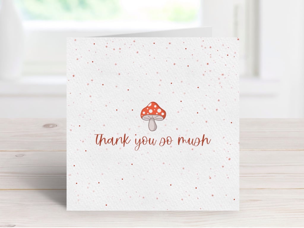 Autumn Themed Thank You Greeting Card, Cute Handmade Pun Card.