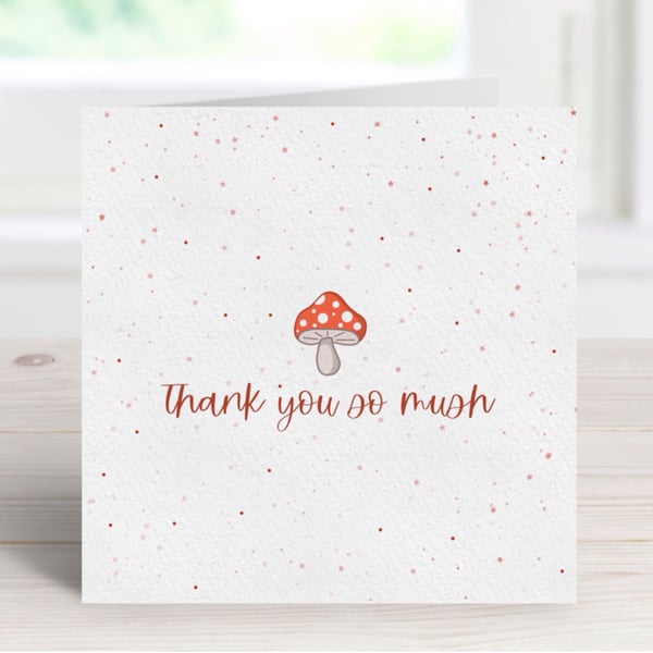 Autumn Themed Thank You Greeting Card, Cute Handmade Pun Card.