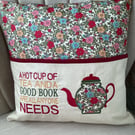 Teapot book cushion Cover - cushion NOT included 