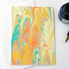 Bold marbled paper art greetings card non-pareil pattern