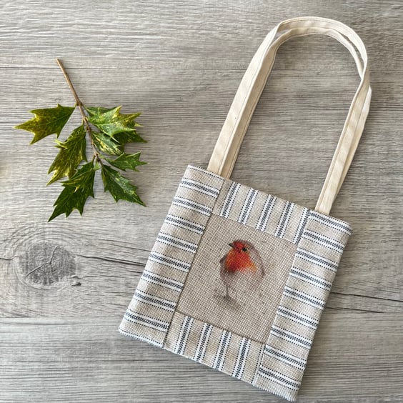 Mini Lined Fabric Robin Tote Gift Bag  - FREE POSTAGE