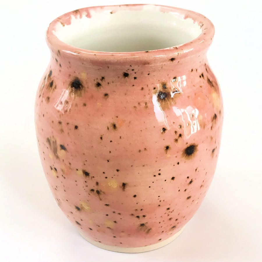 Pink vase, handmade pottery