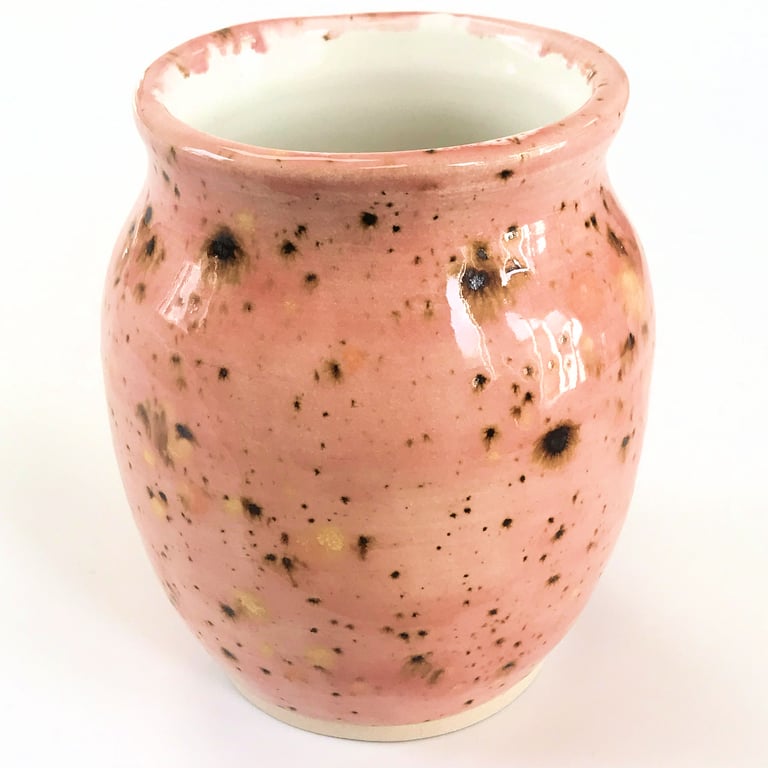 Pink vase, handmade pottery