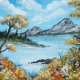 original art acrylic landscape painting ( ref f 189)