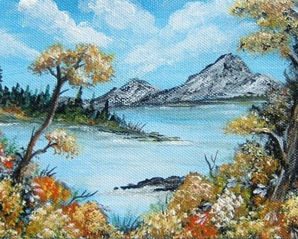 original art acrylic landscape painting ( ref f 189)