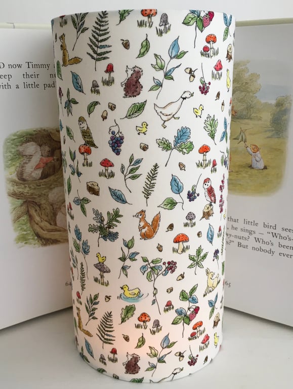 Liberty Fairytale woodland -Handmade Children Tall Night Light